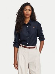 Beverly Hills Polo Club Koszula P-SS26W-SH0004 Granatowy Regular Fit. Niebieskie koszule Beverly Hills Polo Club, xs, bez wzorów, ze lnu, bez kołnierzyka, bez ramiączek. Za 203.99 zł.