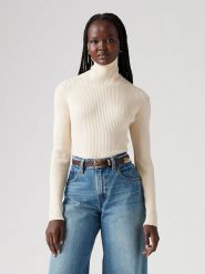 Levi's Golf w kolorze kremowym rozmiar: M. Brązowe swetry Levi's, m, bez wzorów, ze splotem, bez ramiączek. Za 158.10 zł.