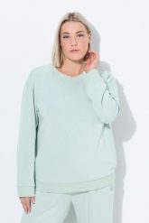Damskie Sweter do yogi pudełkowy wycięcie stójka długi rękaw. Szare swetry Ulla Popken, plus size, bez wzorów, z dżerseju, plus size, bez ramiączek. Za 201.99 zł.