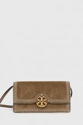 Tory Burch torebka zamszowa kolor brązowy. Brązowe listonoszki Tory Burch, bez wzorów, z zamszu, zamszowe, bez dodatków. Za 2,569.90 zł.