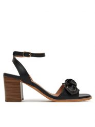 Clara Barson Sandały WS24053-01 Czarny. Czarne sandały Clara Barson, bez wzorów, z materiału, bez obcasa, na słupku, bez zapięcia. Za 103.99 zł.