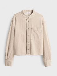 OPUS Bluzka w kolorze beżowym rozmiar: L. Brązowe bluzki Opus, l, bez wzorów, z bawełny, bez kołnierzyka, bez ramiączek. Za 173.99 zł.