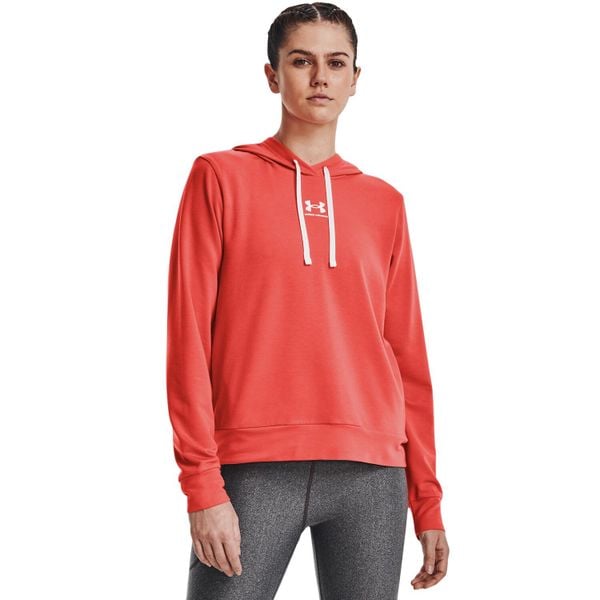 Bluza damska Under Armour Rival Terry Hoodie. Brązowe bluzy Under Armour, bez wzorów, bez ramiączek, bez kaptura. Za 129.99 zł.