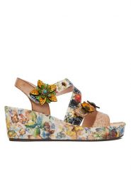 Laura Vita Sandały Facdiao 11 Beżowy. Brązowe sandały LAURA VITA, bez wzorów, ze skóry, bez obcasa, na koturnie, bez zapięcia. Za 439.99 zł.