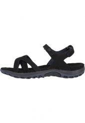 Sandały damskie Cruz Highcliff. Czarne sandały CRUZ, bez wzorów, z materiału, eleganckie, bez obcasa, bez zapięcia. Za 215.40 zł.