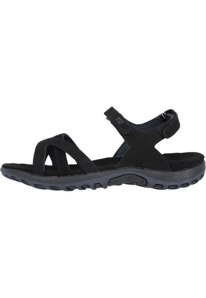 Sandały damskie Cruz Highcliff. Czarne sandały CRUZ, bez wzorów, z materiału, eleganckie, bez obcasa, bez zapięcia. Za 140.00 zł.