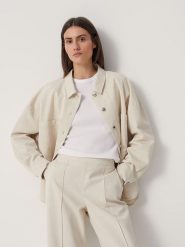 Someday Kurtka koszulowa "Nolina" w kolorze kremowym rozmiar: 42. Brązowe kurtki someday., bez wzorów, bez kaptura. Za 157.73 zł.