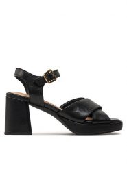 Clarks Sandały Ritzy75 Rae 26176646 Czarny. Czarne sandały Clarks, bez wzorów, ze skóry, bez obcasa, na słupku, bez zapięcia. Za 379.99 zł.