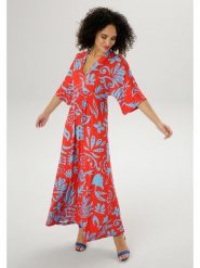 Aniston Sukienka w kolorze czerwono-błękitnym rozmiar: 44. Czerwone sukienki Aniston, bez wzorów, bez kołnierzyka, bez ramiączek, maxi. Za 74.11 zł.