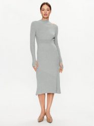 Calvin Klein Sukienka dzianinowa K20K205780 Szary Regular Fit. Szare sukienki Calvin Klein, xxs, bez wzorów, z dzianiny, bez kołnierzyka, bez ramiączek. Za 619.99 zł.