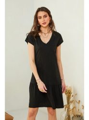 Pure Cotton Sukienka w kolorze czarnym rozmiar: L/XL. Czarne sukienki Pure Cotton, l, bez wzorów, z bawełny, bez kołnierzyka, bez ramiączek, mini. Za 91.12 zł.