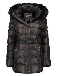 Geographical Norway Płaszcz zimowy "Aimeraude" w kolorze czarnym rozmiar: L. Czarne płaszcze Geographical Norway, na zimę, l, bez wzorów, z puchu, bez kaptura. Za 273.59 zł.
