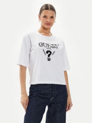 Guess T-Shirt Aurelie V4YI06 I3Z14 Biały Boxy Fit. Białe t-shirty Guess, l, z aplikacjami, z bawełny, bez kołnierzyka, bez ramiączek. Za 129.99 zł.