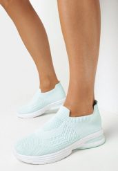 Zielone Płaskie Buty Sportowe z Elastyczną Cholewką przed Kostkę Atale. Zielone buty sportowe lifestyle Born2be, na lato, bez wzorów, sportowe, przed kostkę, bez zapięcia. W wyprzedaży za 50.99 zł.