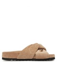 DeeZee Klapki CT1113-6 Beżowy. Brązowe klapki DeeZee, bez wzorów, z materiału, bez obcasa, bez zapięcia. Za 119.99 zł.