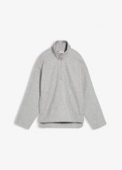 Bluza oversize z materiału w optyce wełny. Brązowe bluzy bonprix, bez wzorów, z wełny, bez ramiączek, bez kaptura. Za 109.99 zł.