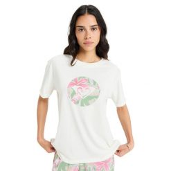 Koszulka z krótkim rękawem dla Kobiety OCEANREGULAR ROUND HIBISCUS Biały. Białe t-shirty sportowe Roxy, m, bez wzorów, z bawełny, bez ramiączek. Za 99.99 zł.