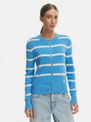 Tommy Hilfiger Kardigan WW0WW49617 Niebieski Regular Fit. Niebieskie swetry Tommy Hilfiger, m, bez wzorów, z bawełny, bez ramiączek. Za 699.99 zł.