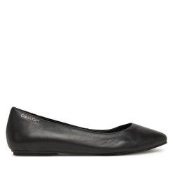 Baleriny Calvin Klein. Czarne baleriny Calvin Klein, bez wzorów, bez obcasa, bez zapięcia. Za 219.99 zł.