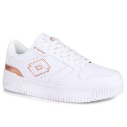 Buty damskie sportowe Lotto SCOPI GC. Białe buty treningowe Lotto, bez wzorów, z jeansu, bez zapięcia, trekkingowe. Za 109.00 zł.