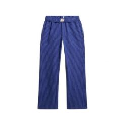 Spodnie elastyczne w paski z bawełny organicznej dla kobiet Superdry. Niebieskie spodnie dresowe Superdry, bez wzorów, z bawełny, długie. Za 270.00 zł.