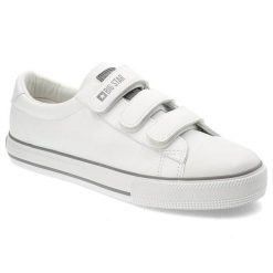 Białe Trampki Big Star Modne Buty Damskie. Białe trampki BIG STAR, bez wzorów, ze skóry ekologicznej, retro, bez zapięcia. Za 159.00 zł.