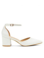 JENNY Czółenka ANGEL WS210702-10 Biały. Białe czółenka Jenny, bez wzorów, z materiału, bez obcasa, bez zapięcia. Za 129.99 zł.