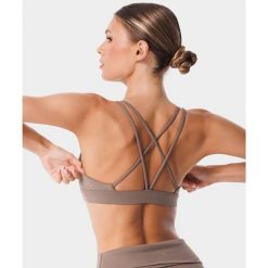 Stanik sportowy crossback dla kobiet Carpatree Balletcore. Szare biustonosze sportowe Carpatree, bez wzorów, na fitness i siłownię. W wyprzedaży za 118.99 zł.