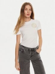 Versace Jeans Couture T-Shirt 77HAHT00 Biały Regular Fit. Białe t-shirty Versace Jeans Couture, xxs, bez wzorów, z bawełny, bez kołnierzyka, bez ramiączek. Za 219.99 zł.