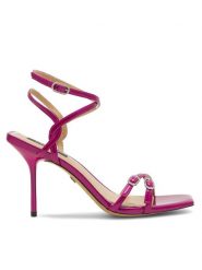 Nine West Sandały ZL23014CC Różowy. Czerwone sandały Nine West, bez wzorów, z syntetyku, bez obcasa, na szpilce, bez zapięcia. Za 229.99 zł.