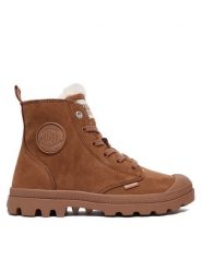 Palladium Trapery Pampa Hi Zip Wl 95982-291-M Brązowy. Brązowe traperki Palladium, bez wzorów, z nubiku, bez obcasa, bez zapięcia. Za 579.99 zł.