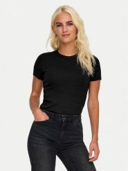 ONLY T-Shirt Val 15339774 Czarny Slim Fit. Czarne t-shirty ONLY, l, bez wzorów, z bawełny, bez kołnierzyka, bez ramiączek. Za 79.99 zł.