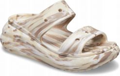 Klapki Dla Dorosłych Crocs Classic Crush Marbled. Brązowe klapki Crocs, bez wzorów, z materiału, bez obcasa, bez zapięcia. Za 129.99 zł.