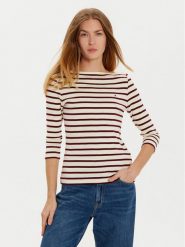 Tommy Hilfiger Bluzka New Cody WW0WW40589 Beżowy Slim Fit. Brązowe bluzki Tommy Hilfiger, xxl, bez wzorów, z bawełny, bez kołnierzyka, bez ramiączek. Za 169.99 zł.