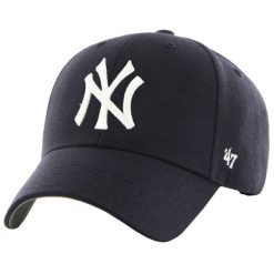 Czapka z daszkiem dla dorosłych New York Yankees MVP Cap. Niebieskie czapki z daszkiem 47 Brand, bez wzorów, z wełny, sportowe. Za 85.00 zł.