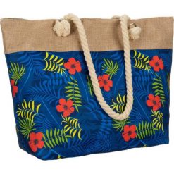 Torba plażowa granatowa print 2019-05. Torebki klasyczne z aplikacjami, z materiału, z nadrukiem, bez dodatków. Za 39.99 zł.