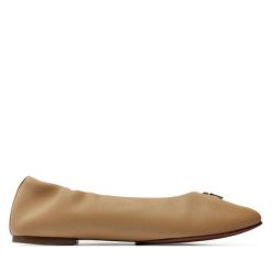 Baleriny Tommy Hilfiger. Brązowe baleriny Tommy Hilfiger, bez wzorów, bez obcasa, bez zapięcia. Za 379.99 zł.