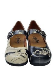 Goby Baleriny w kolorze kremowo-czarnym z paskiem rozmiar: 36. Brązowe baleriny Goby, bez wzorów, z materiału, bez obcasa, bez zapięcia. Za 195.99 zł.