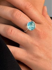 OR Carats Złoty pierścionek z kamieniem szlachetnym rozmiar: 56. Niebieskie pierścionki OR Carats, z topazem, złote. Za 869.99 zł.