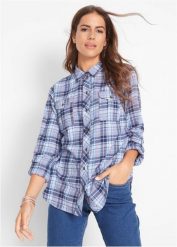 Koszula flanelowa z czystej bawełny. Czerwone koszule bonprix, bez wzorów, z bawełny, bez kołnierzyka, bez ramiączek. Za 84.99 zł.