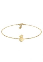 Elli Damska bransoletka na kostkę Ananas Tropikalny z pozłacanego srebra próby 925 Sterling Silver Naszyjniki 1 ct Damski. Szare naszyjniki Elli, z materiału, pozłacane. Za 248.99 zł.
