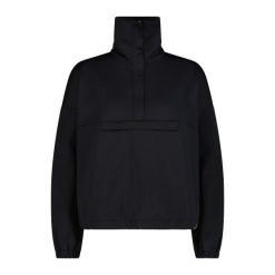 Damski sweter 1/2 zip CMP. Czarne swetry CMP, bez wzorów, eleganckie, bez ramiączek. Za 340.00 zł.