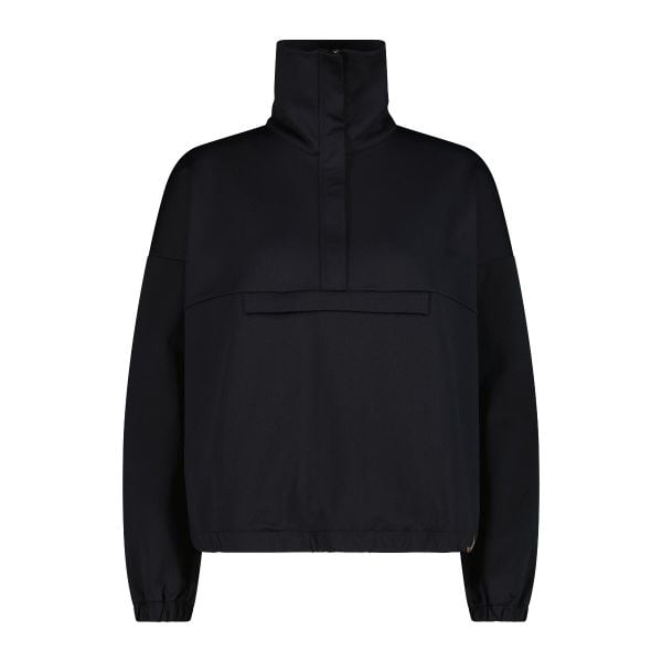 Damski sweter 1/2 zip CMP. Czarne swetry CMP, bez wzorów, eleganckie, bez ramiączek. Za 340.00 zł.