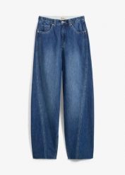 Jeansy typu ballon, high waist, super soft. Niebieskie jeansy bonprix, bez wzorów, z denimu, z podwyższonym stanem. Za 127.99 zł.