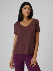 4F T-shirt regular z modalem damski - brązowy L. Brązowe t-shirty 4f, l, bez wzorów, z dzianiny, bez kołnierzyka, bez ramiączek. Za 79.99 zł.