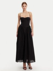 Bardot Sukienka wieczorowa 59786DB Czarny Regular Fit. Czarne sukienki Bardot, bez wzorów, z bawełny, wizytowe, bez kołnierzyka, bez ramiączek. Za 379.99 zł.
