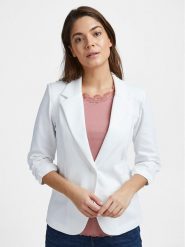 Fransa Marynarka 20604689 Biały Regular Fit. Białe marynarki i żakiety Fransa, l, bez wzorów, z syntetyku, bez ramiączek. Za 179.99 zł.
