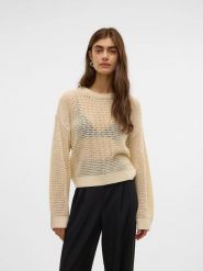 Vero Moda Sweter w kolorze beżowym rozmiar: XL. Brązowe swetry Vero Moda, xl, bez wzorów, ze splotem, bez ramiączek. Za 83.62 zł.