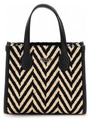 Guess Shopper bag w kolorze beżowo-czarnym - 20 x 17 x 10 cm rozmiar: onesize. Brązowe shopper bag Guess, z aplikacjami, z materiału, na ramię, bez dodatków. Za 326.56 zł.