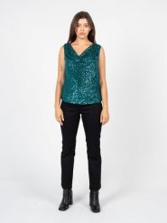 Liu Jo Top | JF2113 J6677 | Kobieta | Zielony. Zielone topy Liu Jo, uniwersalny, bez wzorów, z jeansu, eleganckie, bez kołnierzyka, bez ramiączek. W wyprzedaży za 279.00 zł.